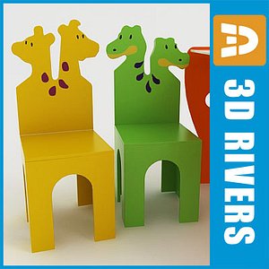 Kids table with chairs 05 by 3DRivers