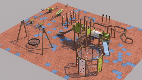 Modern children playground model - TurboSquid 1280023