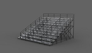 compact bleachers 3D model model