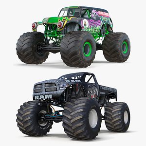 3D Monster Trucks Collection model