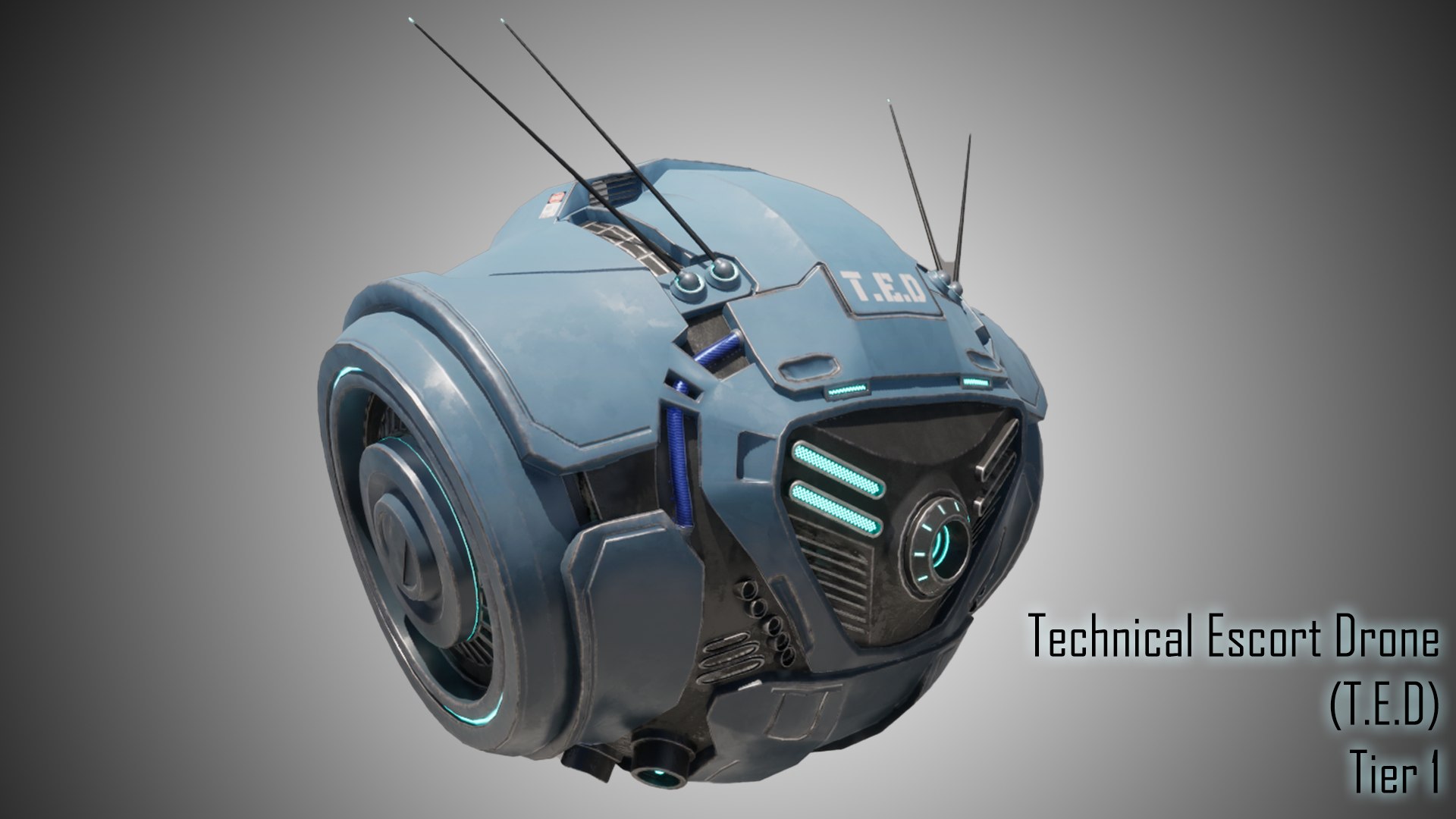 Technical Escort Drone All Tiers TED SciFi Asset Pack 3D model https://p.turbosquid.com/ts-thumb/St/pb7Bmf/pa/ted_tier1/png/1741863047/1920x1080/fit_q87/1dc4c530756e1e47433907ed8b0c283ffd25b1f2/ted_tier1.jpg