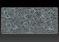 Qing Dynasty Five dragon decorative relief