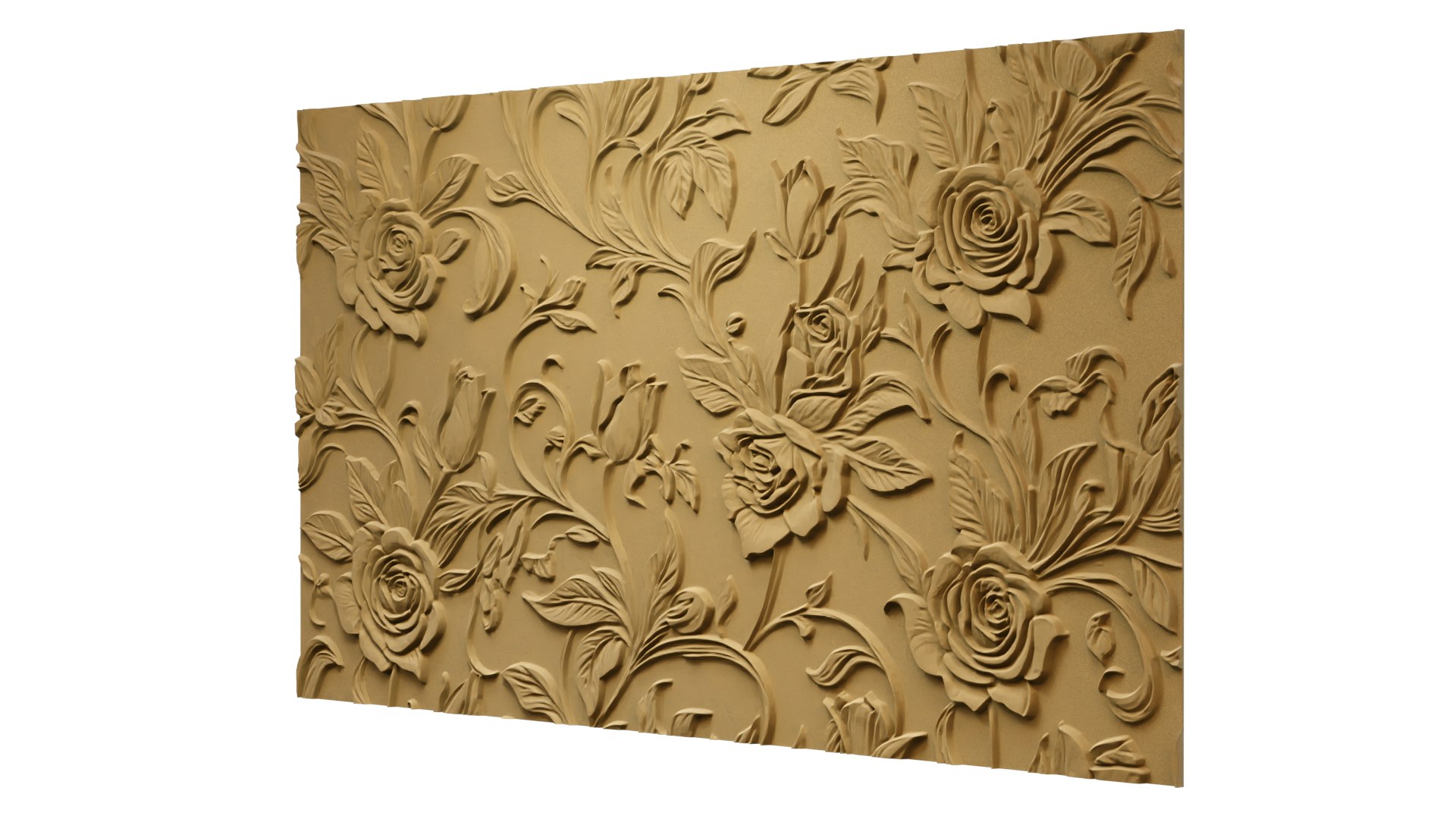 3D Model Modern Rose Panel Wall Decor Set Relief Stl Mural CNC 308 ...