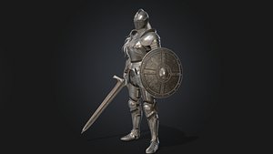 Female Medieval Knight in Full Plate Armor