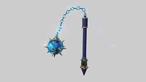 3D Medieval Flail 08 Water - Character Fantasy Weaponry model