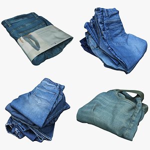 3D model Clothes Collection 83 Jeans Piles