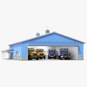 3D Dump Truck in Hangar