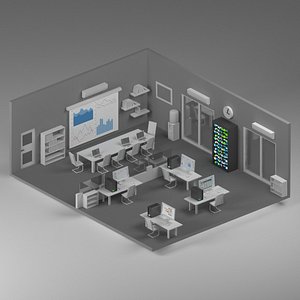 office low poly scene