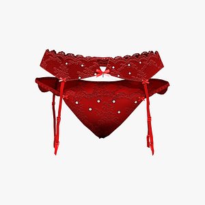 3D model Valentines Garter Belt with Panties