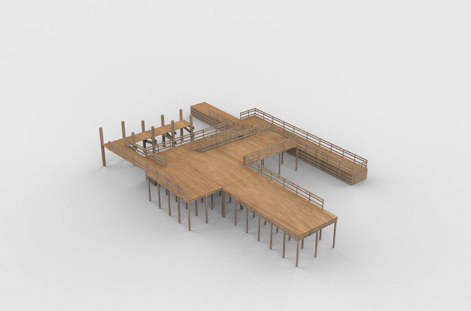 3D Modular Wood Walkway 3D Model - TurboSquid 2493420