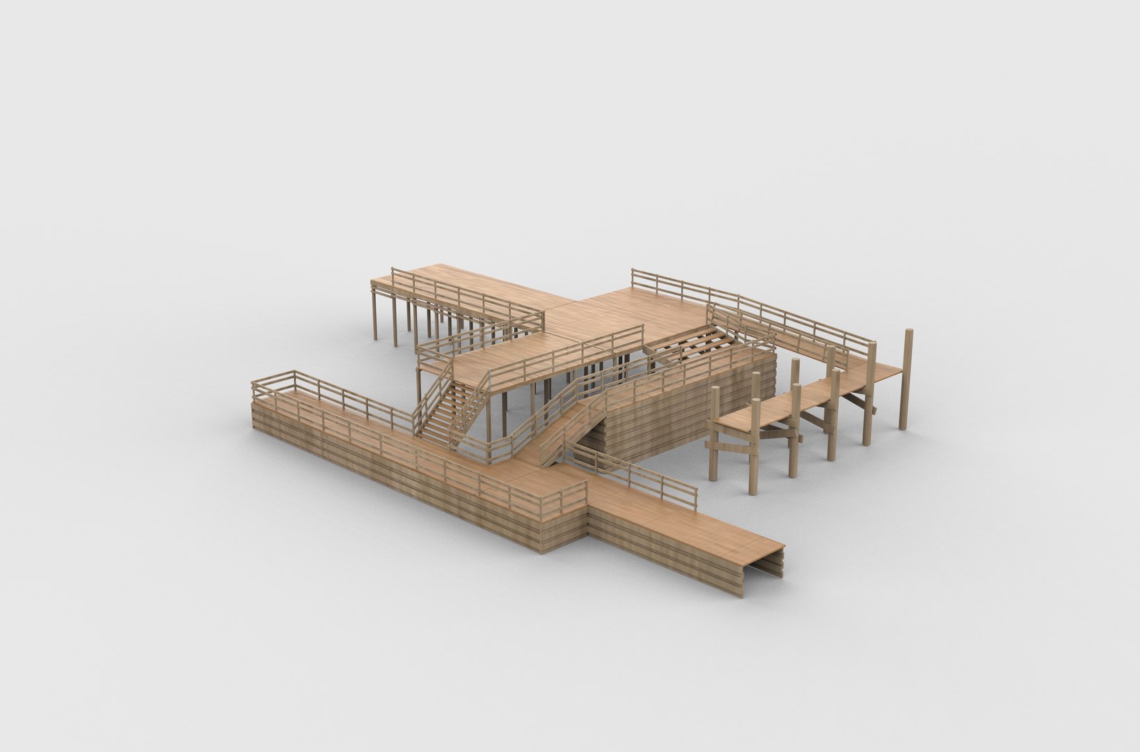 3D Modular Wood Walkway 3D Model - TurboSquid 2493420