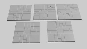 3D model inch floor tile