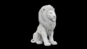 Guardian Lion Statue 3D Print Model 3D model