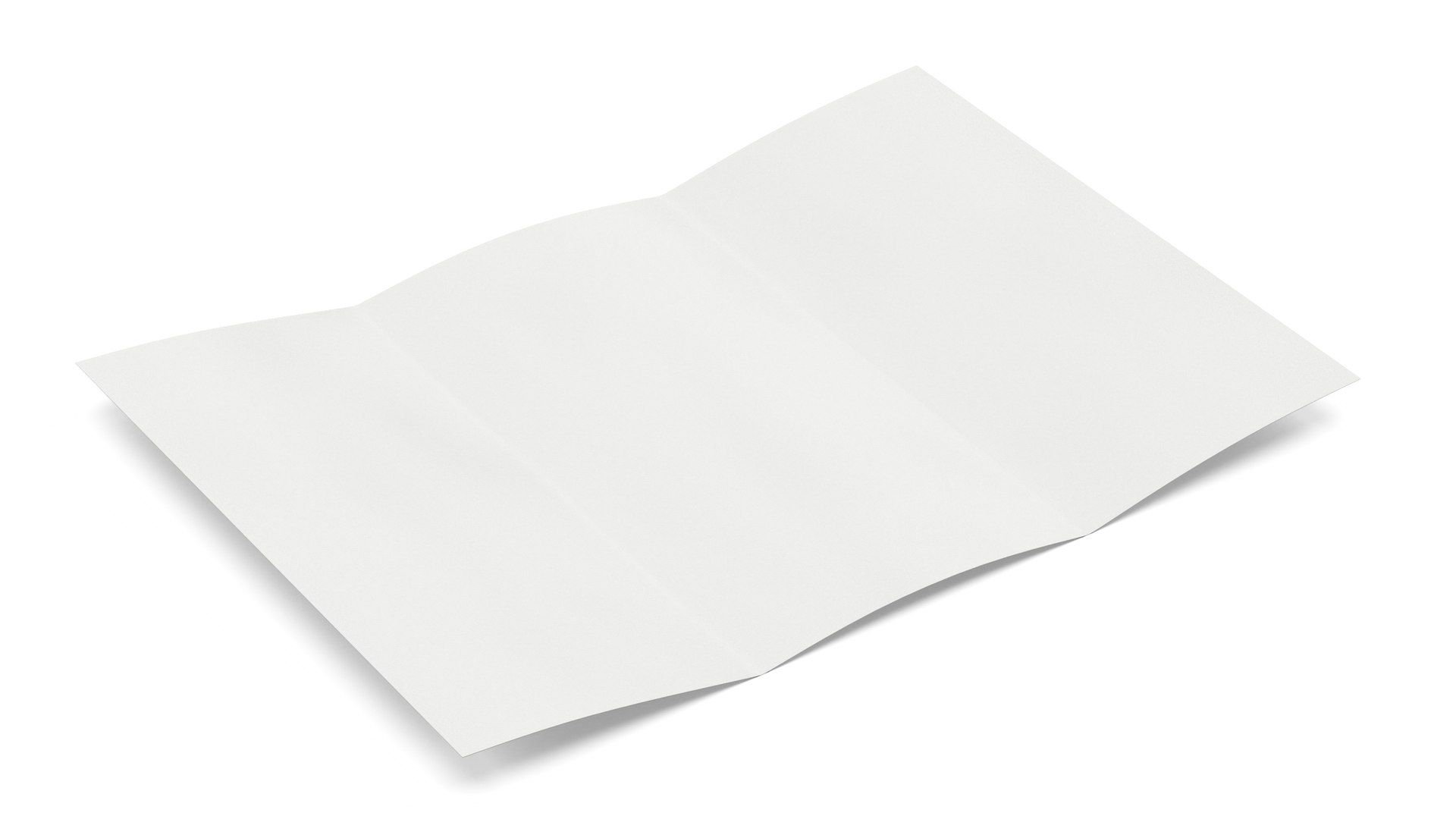 Blank Sheet of Paper Tri-fold 3D model preview