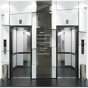 3D model passenger elevator
