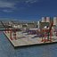 3D industrial refinery factory port-harbour