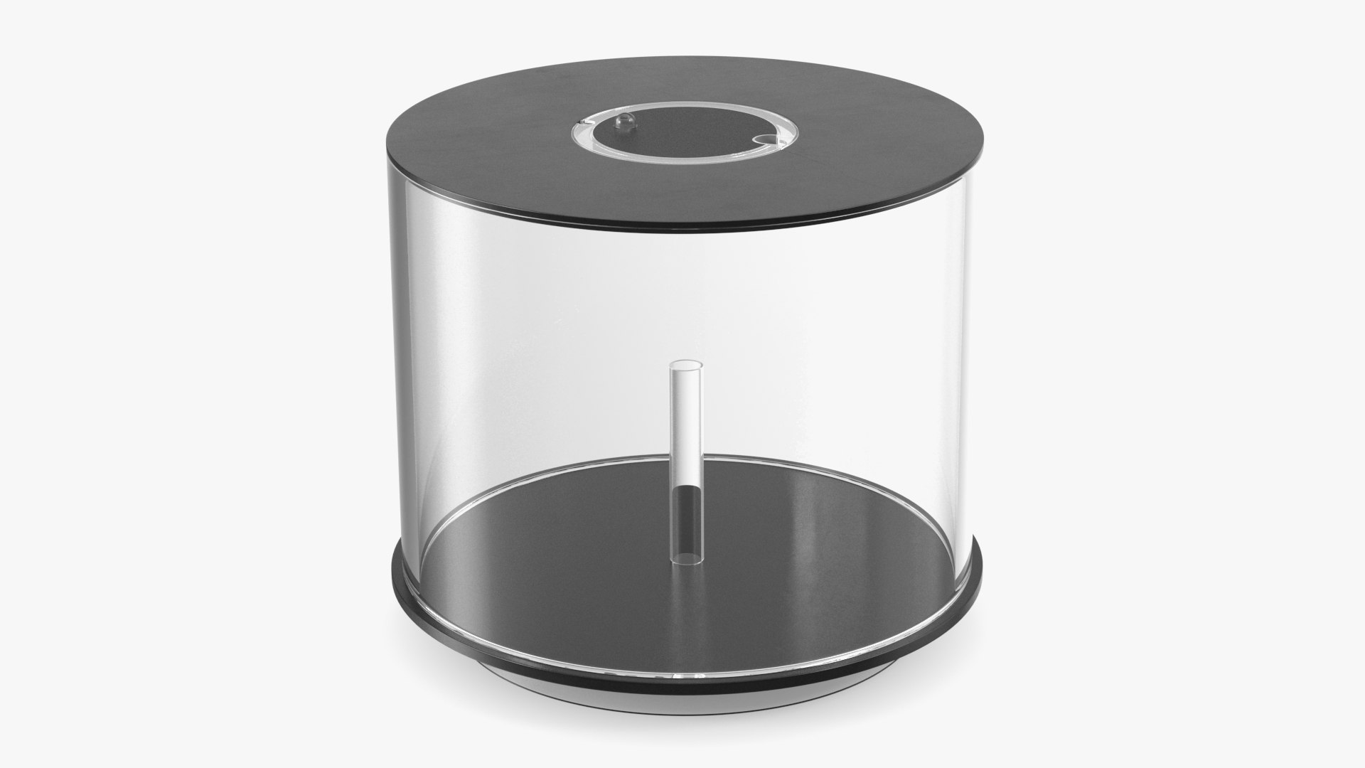 Cylinder Fish Tank Black Empty 3D model preview