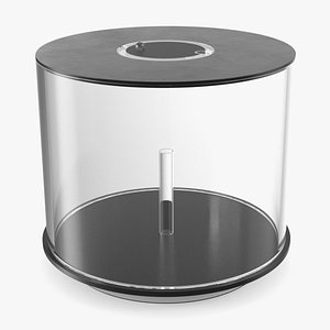 Cylinder Fish Tank Black Empty 3D model