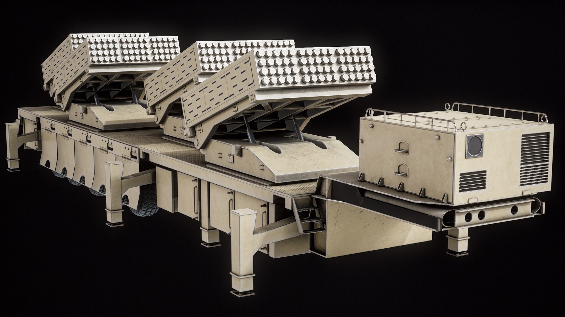 3D Multiple Launch Rocket System Roketsan Jobaria TR-122 PBR model https://p.turbosquid.com/ts-thumb/Su/faV8Xs/I2/r_viewport_003/png/1698428236/1920x1080/fit_q87/8a9b2f1bf581a82792a6da4dc13eece6b70bea18/r_viewport_003.jpg