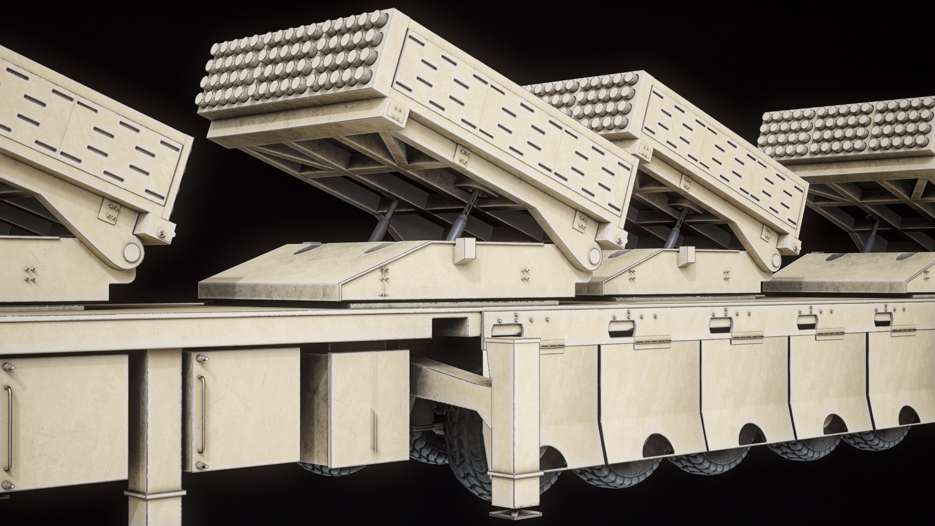 3D Multiple Launch Rocket System Roketsan Jobaria TR-122 PBR model https://p.turbosquid.com/ts-thumb/Su/faV8Xs/K4/r_viewport_019/png/1698428270/1920x1080/fit_q87/d24b51b364d7038b001f8572fafb1c34b713be3b/r_viewport_019.jpg