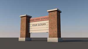 3D School Sigh model