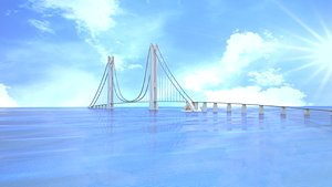 3D v-ray great belt bridge