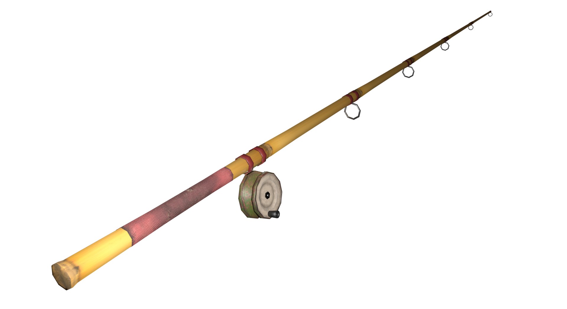 Old Bamboo Fishing Pole 3D Model - TurboSquid 1367340
