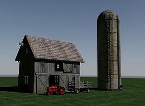 barn tractor hay 3d max