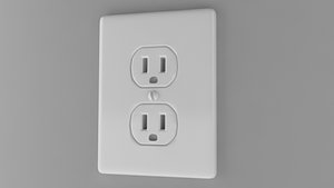 power socket type b 3d obj