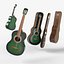 Chitarra classica verde con custodia