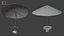Stylized Beach Umbrella Patio Parasol 3 Color Variations 3D Model Game Ready 4K PBR