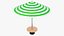 Stylized Beach Umbrella Patio Parasol 3 Color Variations 3D Model Game Ready 4K PBR