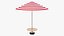 Stylized Beach Umbrella Patio Parasol 3 Color Variations 3D Model Game Ready 4K PBR