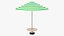 Stylized Beach Umbrella Patio Parasol 3 Color Variations 3D Model Game Ready 4K PBR