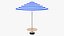 Stylized Beach Umbrella Patio Parasol 3 Color Variations 3D Model Game Ready 4K PBR