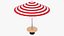 Stylized Beach Umbrella Patio Parasol 3 Color Variations 3D Model Game Ready 4K PBR