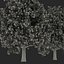 3d model red oak tree set