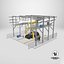 3D Porsche Body Conveyor and Worker model