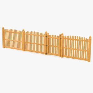 traditional fencing palisade pointed 3D