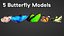 Animated Butterflies - Blender model