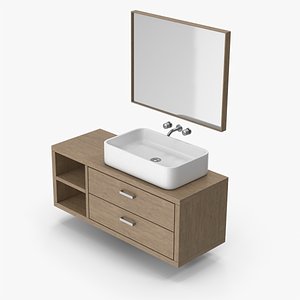 Bathroom Cabinet And Sink 3D model