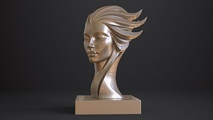 Serene head abstract - 3D Print model 3D