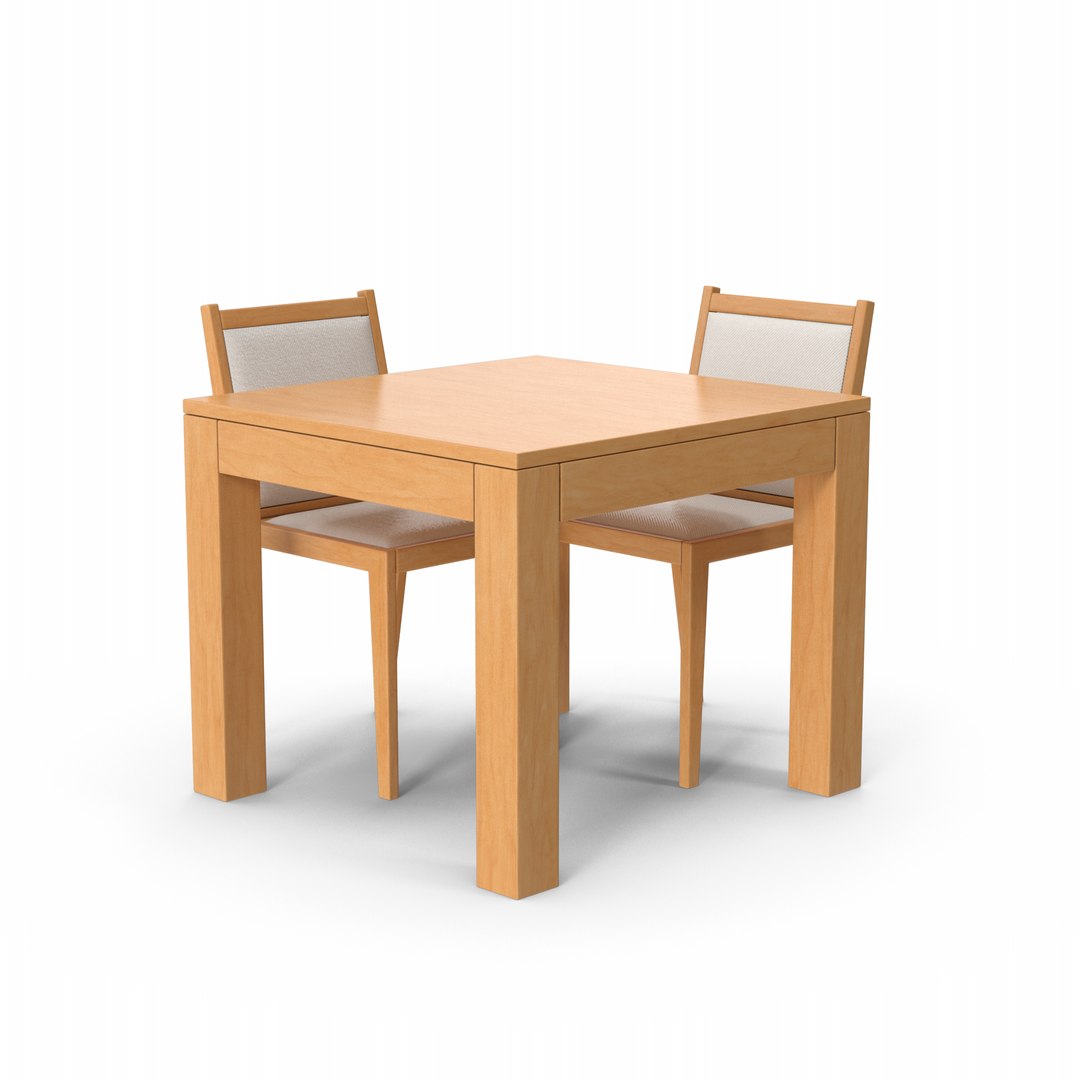 Square Table With Chair model - TurboSquid 1842647