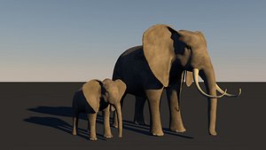 3d elephant baby model