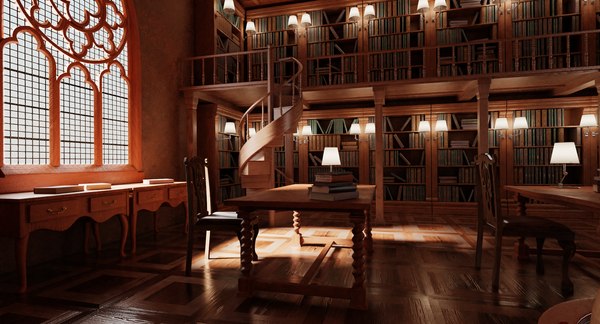 3D old library model - TurboSquid 1377890