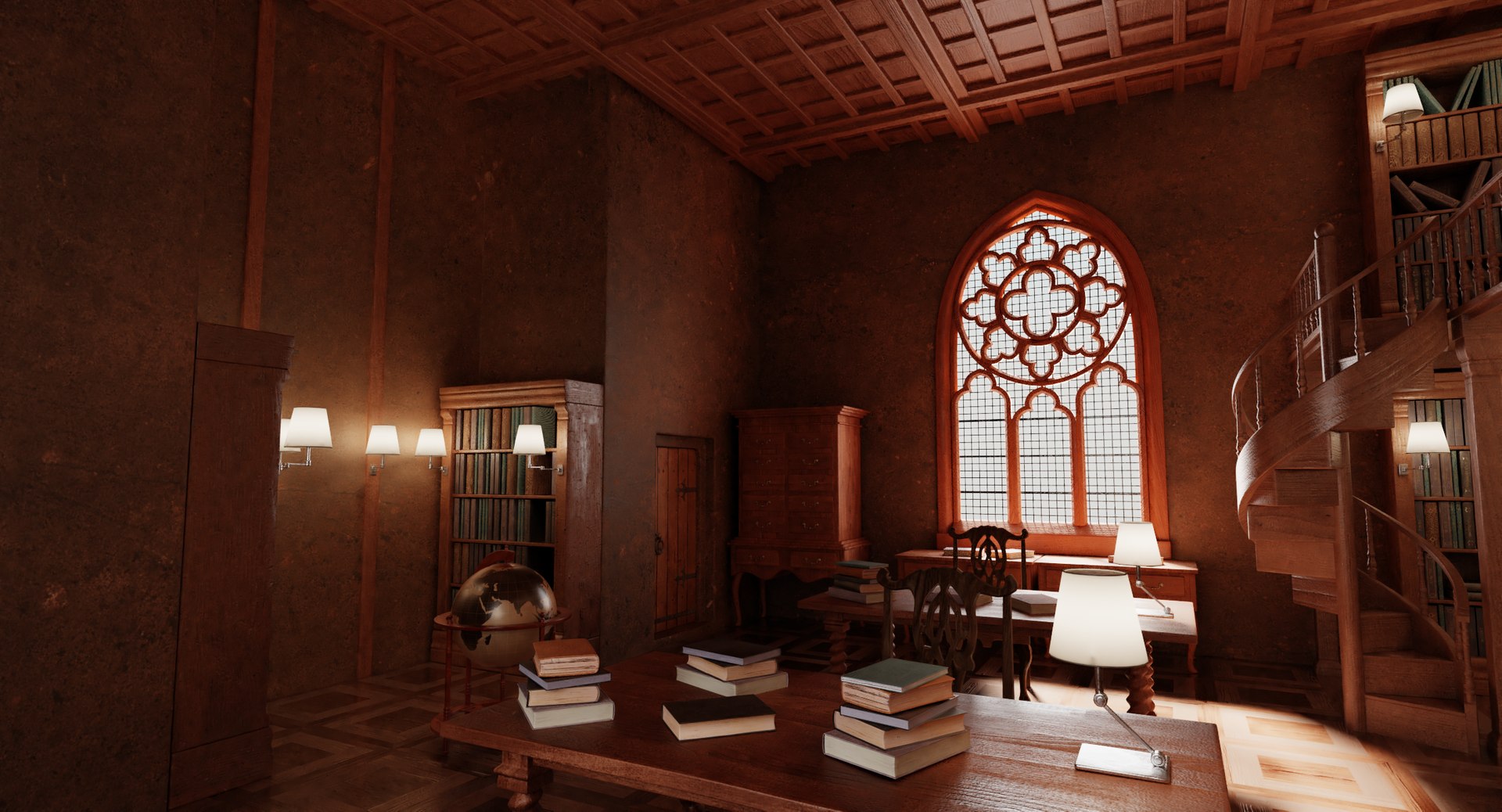 3D Old Library Model - TurboSquid 1377890