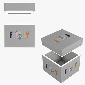 3D Invitation White Cubic Box