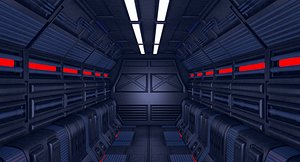 3D sci fi corridor model