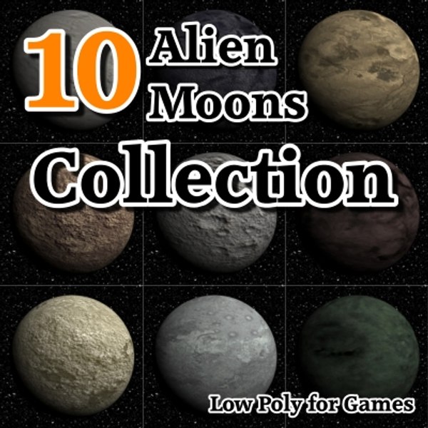 10 alien moons 3d model