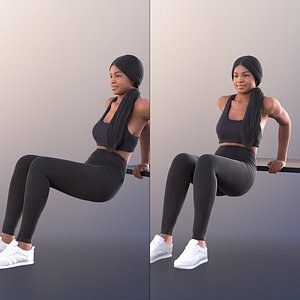3D model 11405 Micaela - Black Woman Doing Sport
